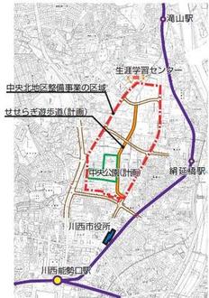 せせらぎ遊歩道の地図