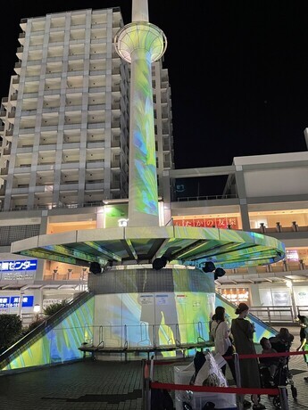 プロジェクションマッピング実施中の写真1枚目