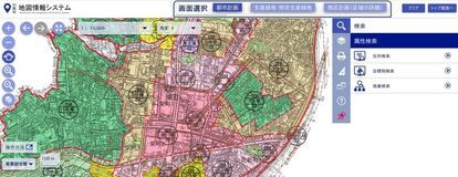 地図の表示画面