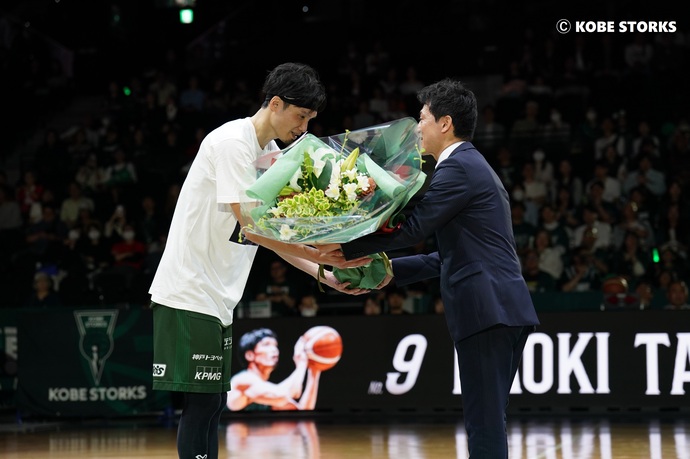 神戸ストークス 谷選手の引退セレモニーに参加